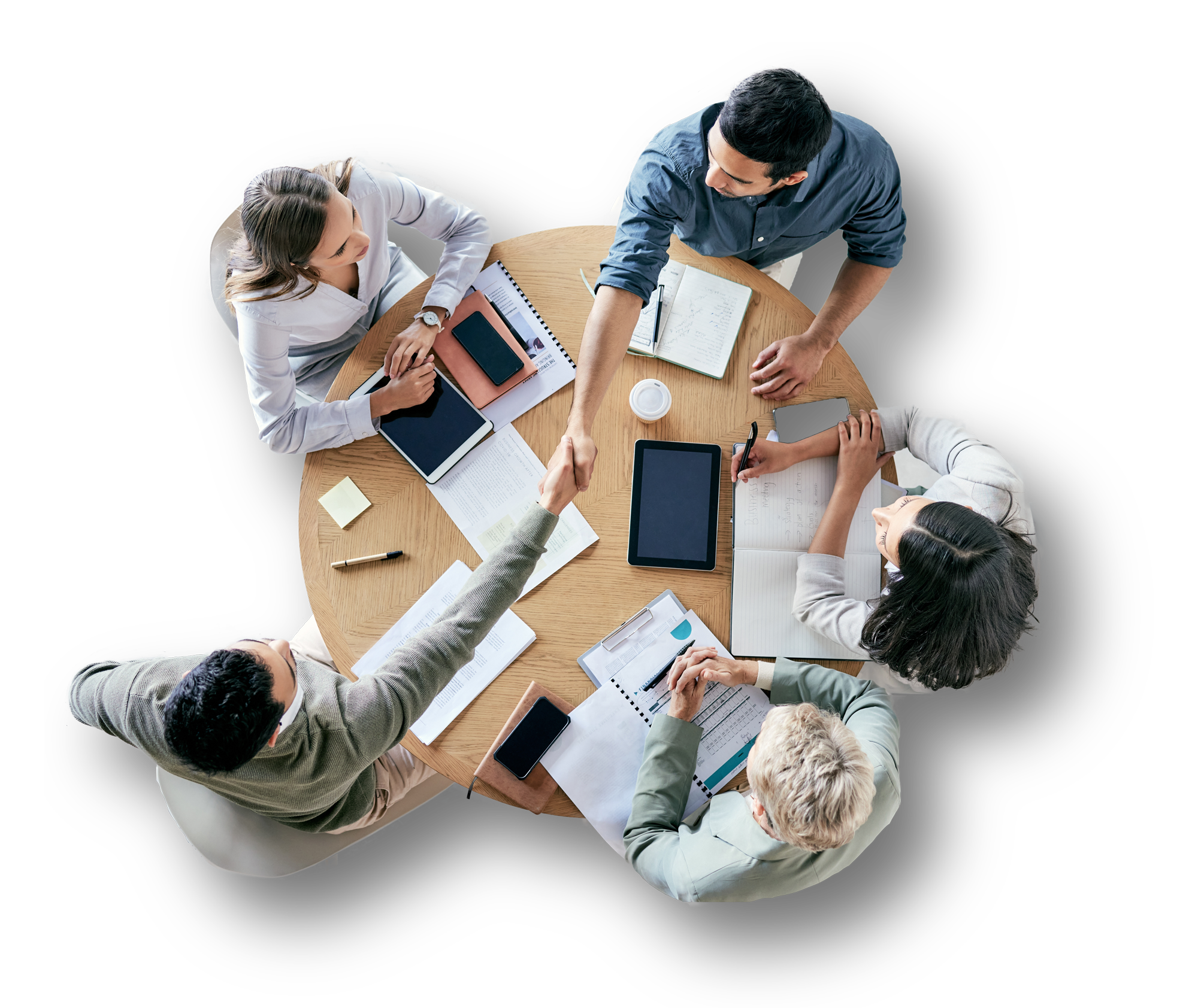 people sitting at a table working